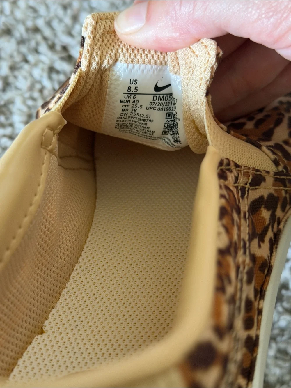Nike Leopard-Print Slip-On Sneakers in Tan/Brown